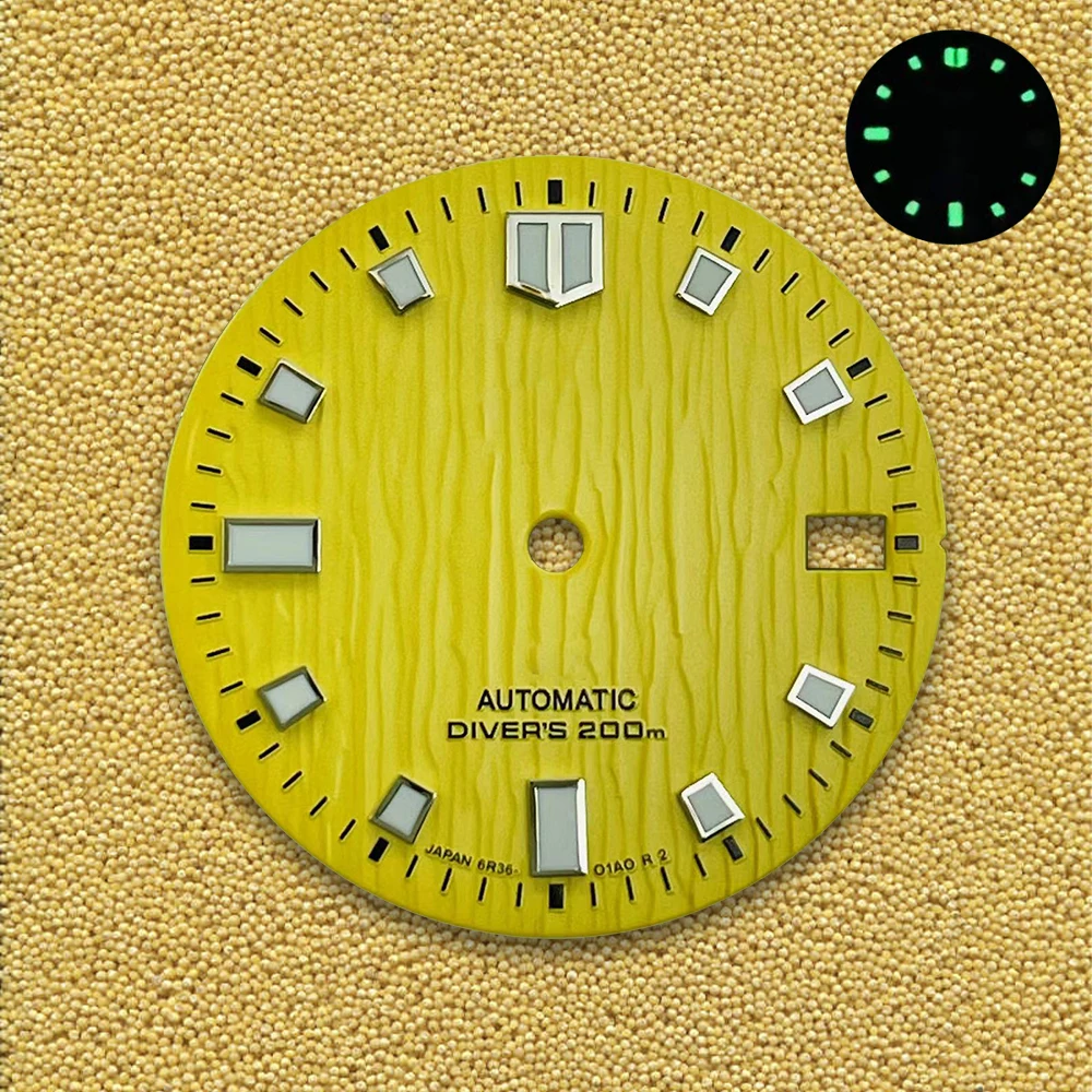 28.5mm S Logo Dial Suitable For NH35/NH36/7S/4R Japanese Movement C3 Green Luminous Watch Modification Accessories view 5