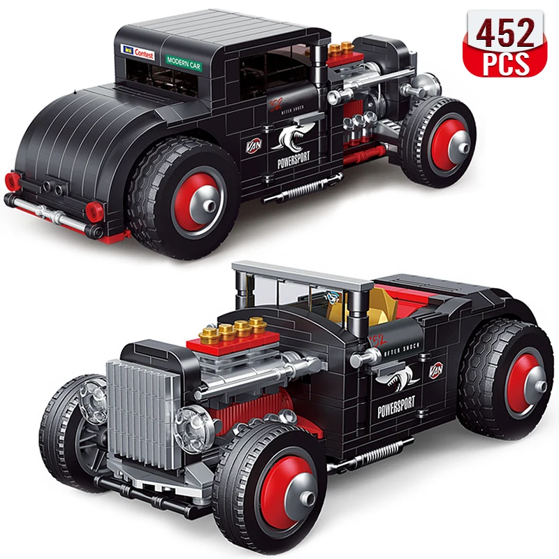 Champion Car Building Toys Gifts for Kids Boys Aged 7-14, DIY Toy Building Block Kit,Retro Car Building Blocks Sets,452 Pieces