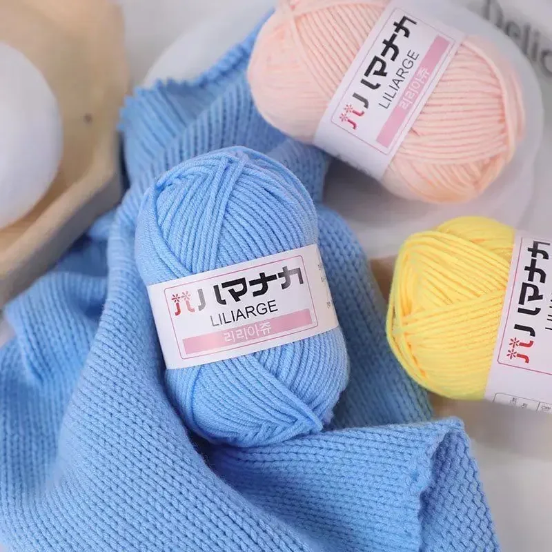 Baby Milk Sweet Soft Cotton Knitting Wool Yarn Thick Fiber Yarn Velvet Yarn Hand Knitting Wool Crochet for DIY Sweater Sewing