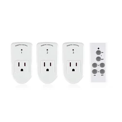 Wireless Remote Control Electrical Outlet Switch for Lights Fans Christmas Lights Small Appliance Long Range White 10A 1200W