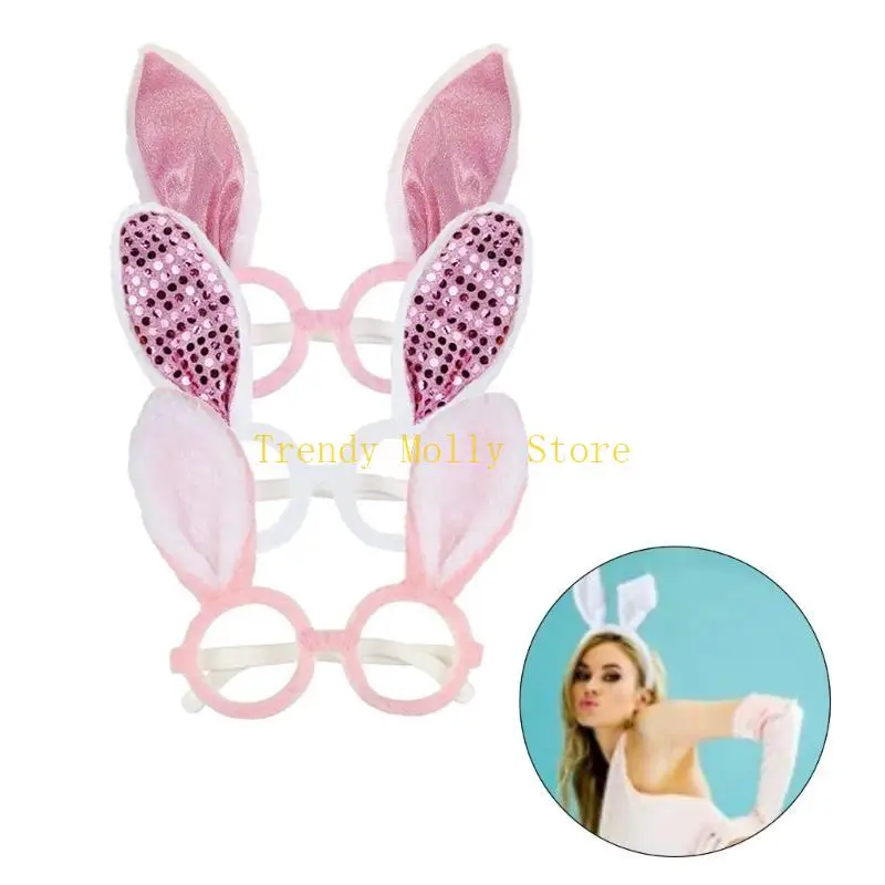 N5KB nouveauté Lunettes drôles Lunes Pâques Pâques Pâques Bunnies Oreilles Eyewear Adult Kid