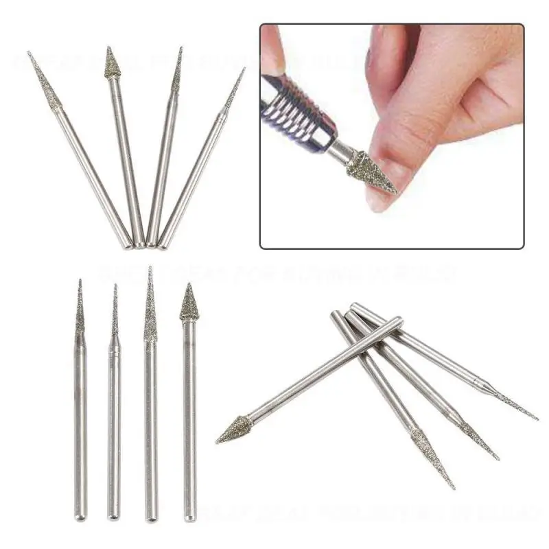 Punta a testa abrasiva con diametro in acciaio inossidabile da 2.34mm frese per intaglio in giada strumenti di bellezza per la testa abrasiva in metallo con grana