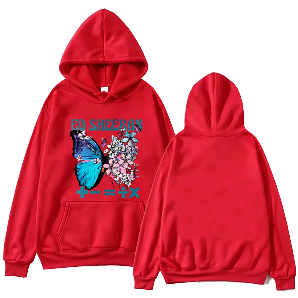 Ed Sheeran Mathematics Tour 2024 Butterfly Hoodie Harajuku Pullover Tops Sweatshirt Fans Gift