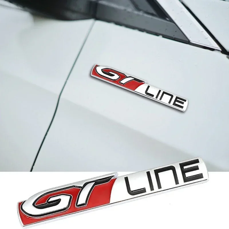 Металлическая Наклейка на кузов автомобиля, эмблема GT Line, значок на задний багажник для KIA K2 K3 K5 Stonic Soul Ceed Carens Sportage R Stinger, аксессуары