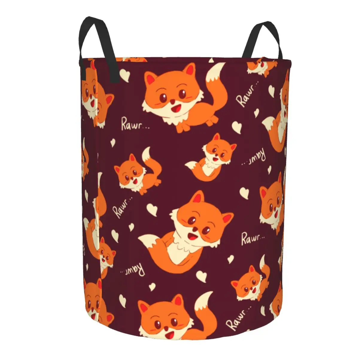 Foldable Laundry Basket for Dirty Clothes Cute Fox Storage Hamper Kids Baby Home Organizer