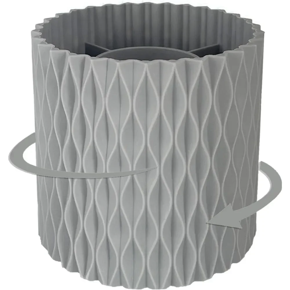 

Rotating pen holder desk, 5 slots unique gray desk pen organizer aesthetic desktop items and accessories for women and girls