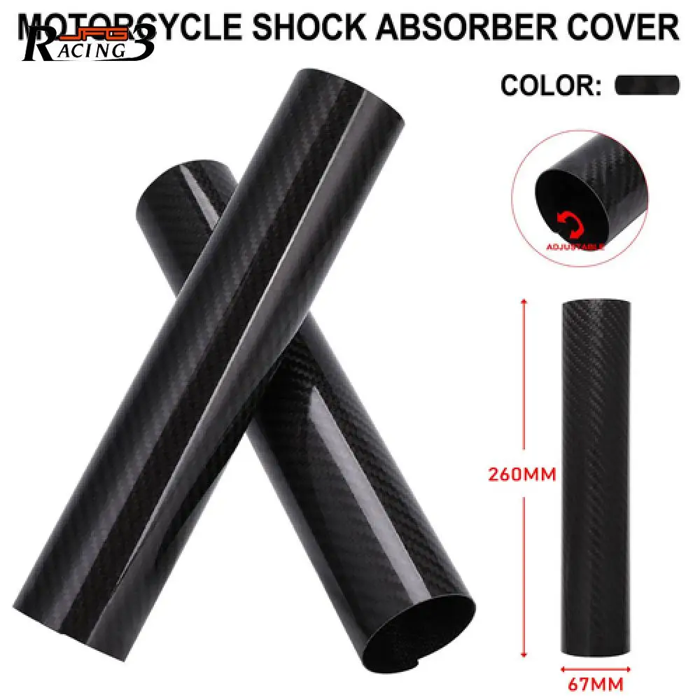 Motorcycles Accessories 260mm Front Fork Shock Guard Carbon Fiber Cover Adjustable For KTM YAMAHA HONDA Street Bikes Universal