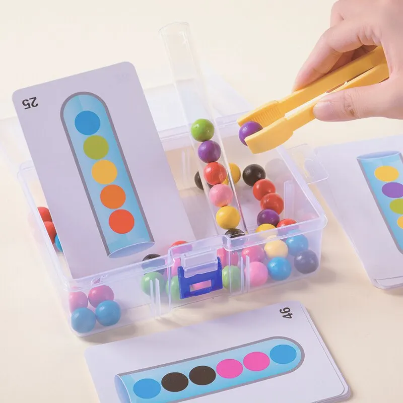 Clip Beads Test Tube Toy Children Logic Concentration Fine Motor Training Game Montessori Teaching Aids Educational Toy for Kids