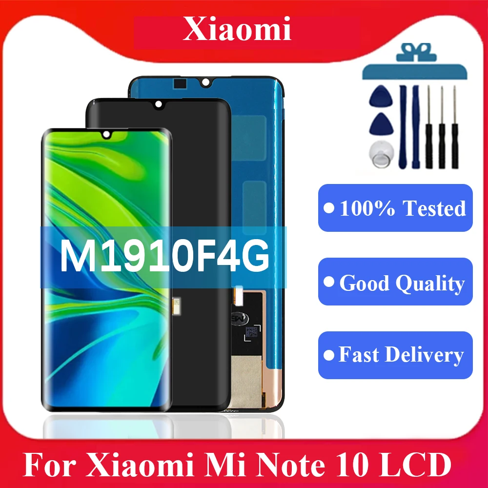 

6.47''Original AMOLED For Xiaomi Mi Note 10 M1910F4G LCD Display Touch Screen Digitizer Assembly For Xiaomi Mi Note 10 LCD