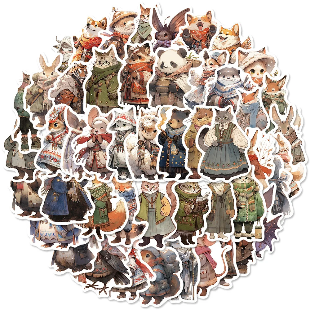 10/30/50PCS New DIY Winter Animal Stickers Cartoon Creative Anime iPad Computer Desk Car Guitar Decoration Waterproof Wholesale