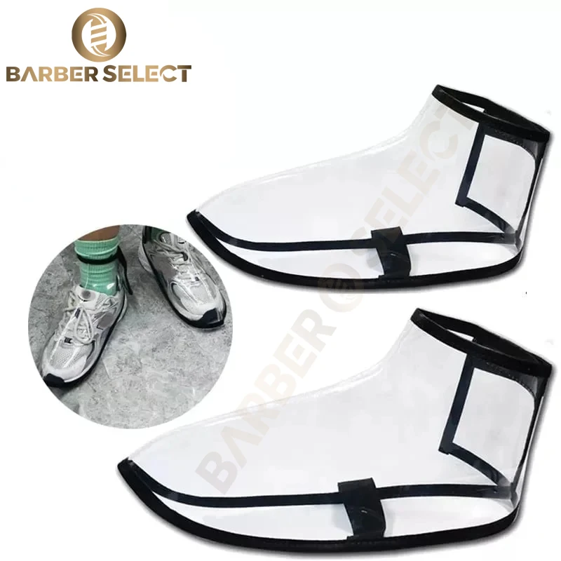 Upgraded A Pair Transparent Fully Covered Hairdresser Shoes Cover Broken Hair Protector Prevent Broken Hair Barberia Shoes Cover