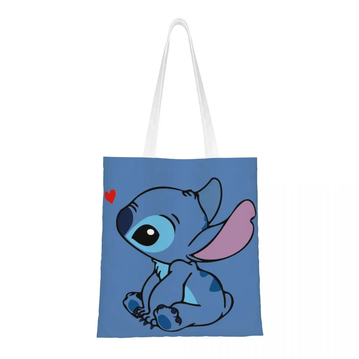 Custom Stitch In Love Canvas Shopping Bags Women Durable Groceries Shopper Tote Bags