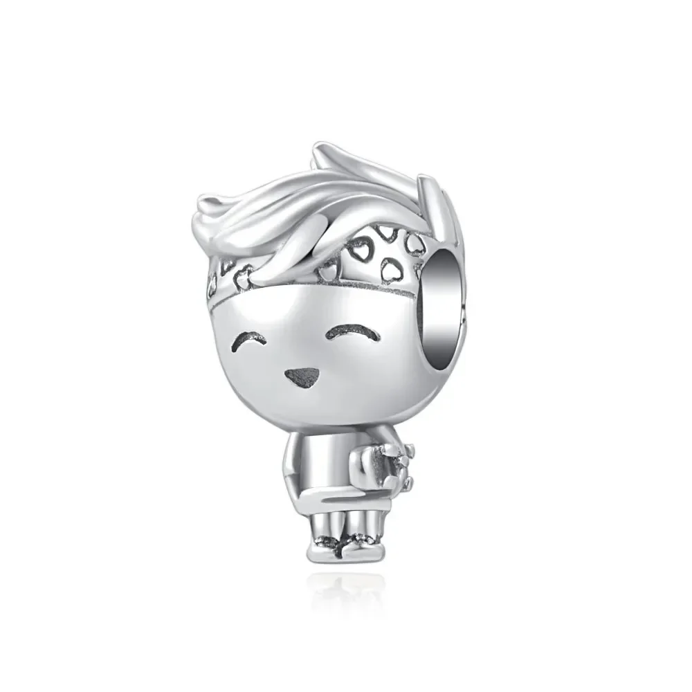 Original 925 Sterling Silver Charms Beads para Mulheres, Lua e Estrela, DIY Pulseira, Sweet Home, Família, Menina, Menino, Presente da jóia