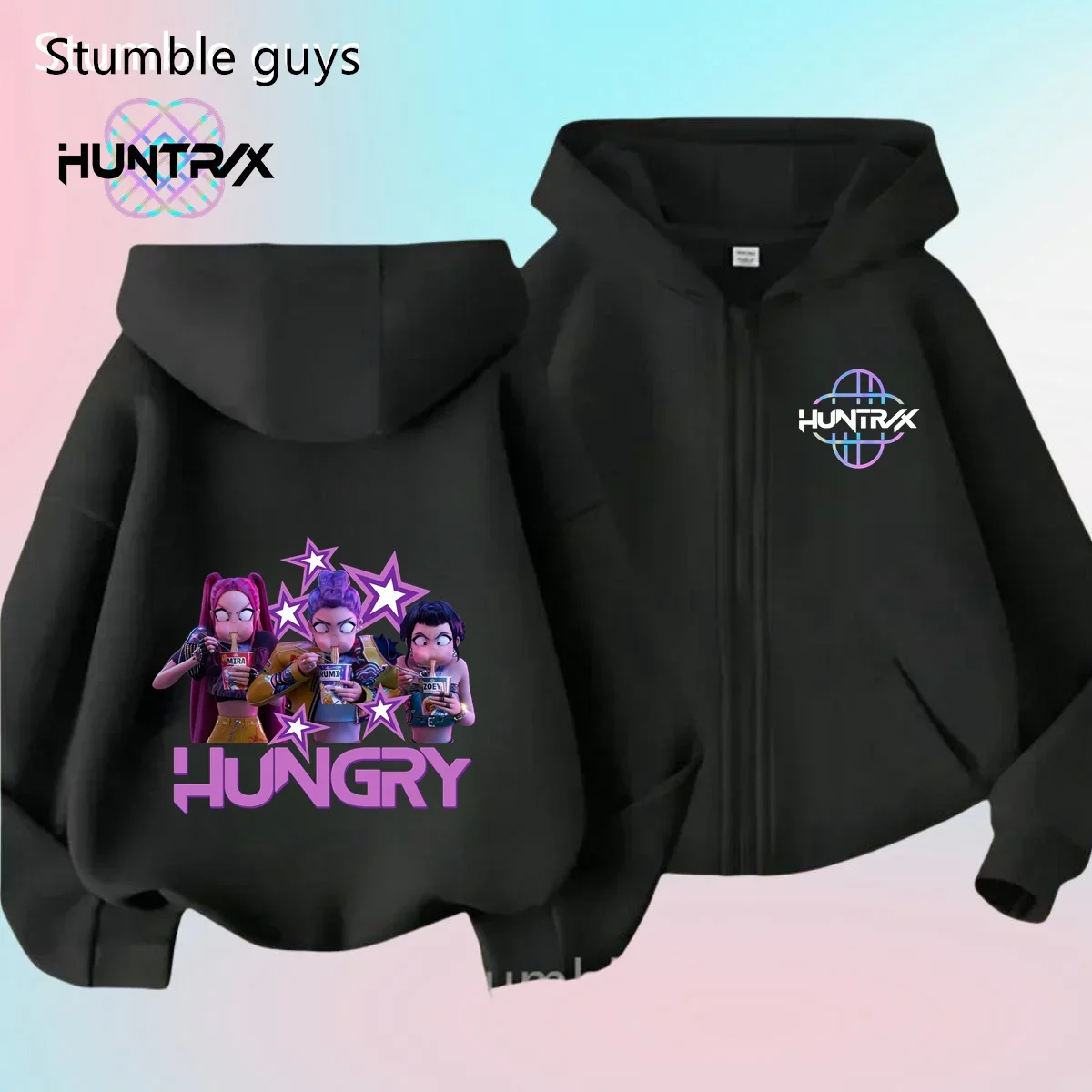 

Autumn Anime Kids Zipper Hoodie New KPop Demon Hunters Long Sleeve Sweatshirt Sportswear Cartoon Boys Clothes Girls