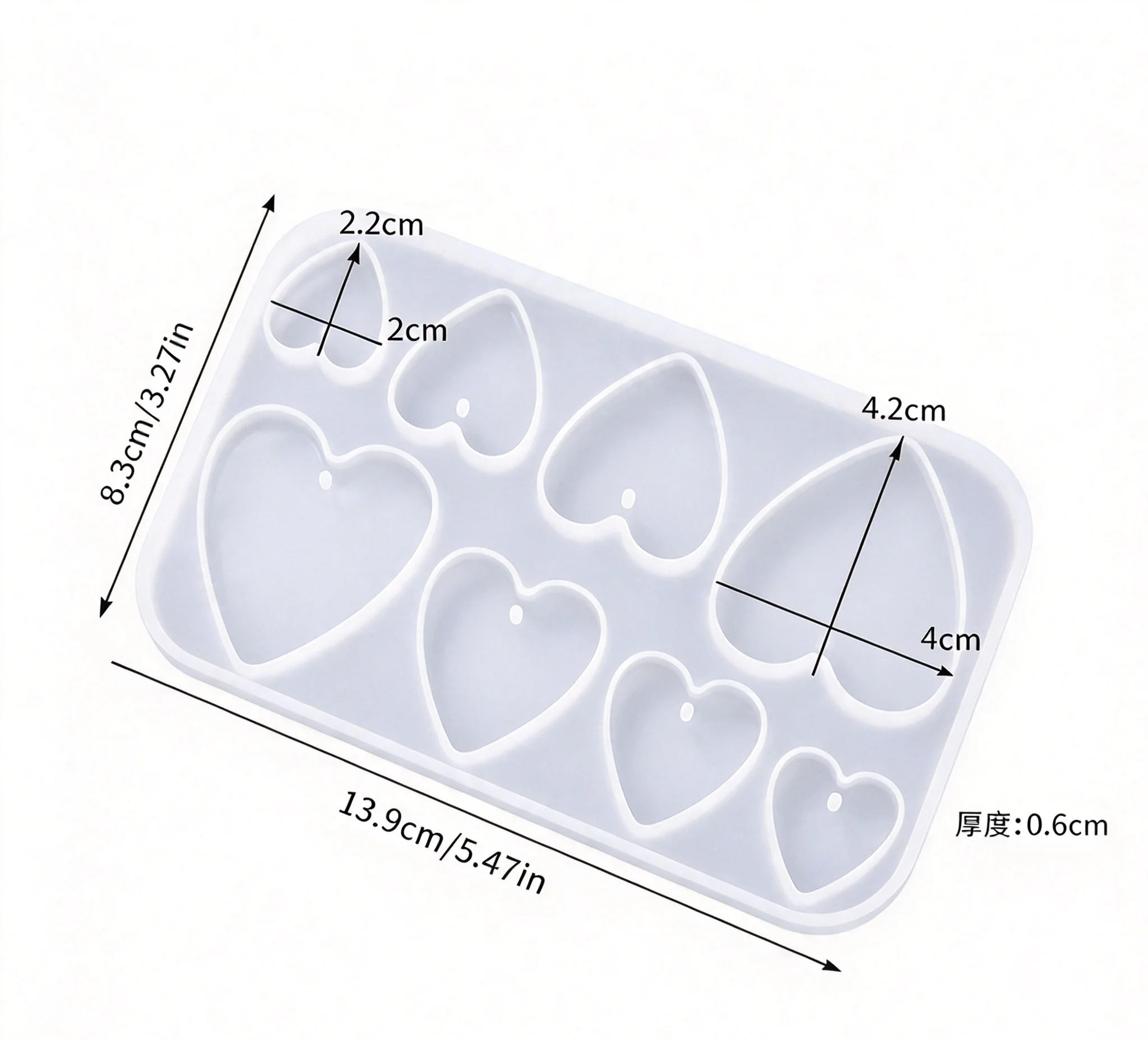 eart-shaped rubber mold / jewelry mold