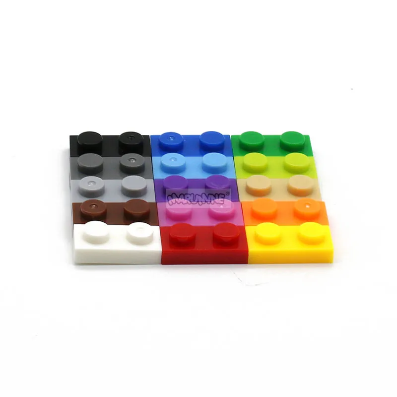 Marumine 1x2 Plate Brick 100PCS Building Blocks Baseplate 3023 Accessories Bulk Parts Developing Classic MOC Brick Toys for Kids