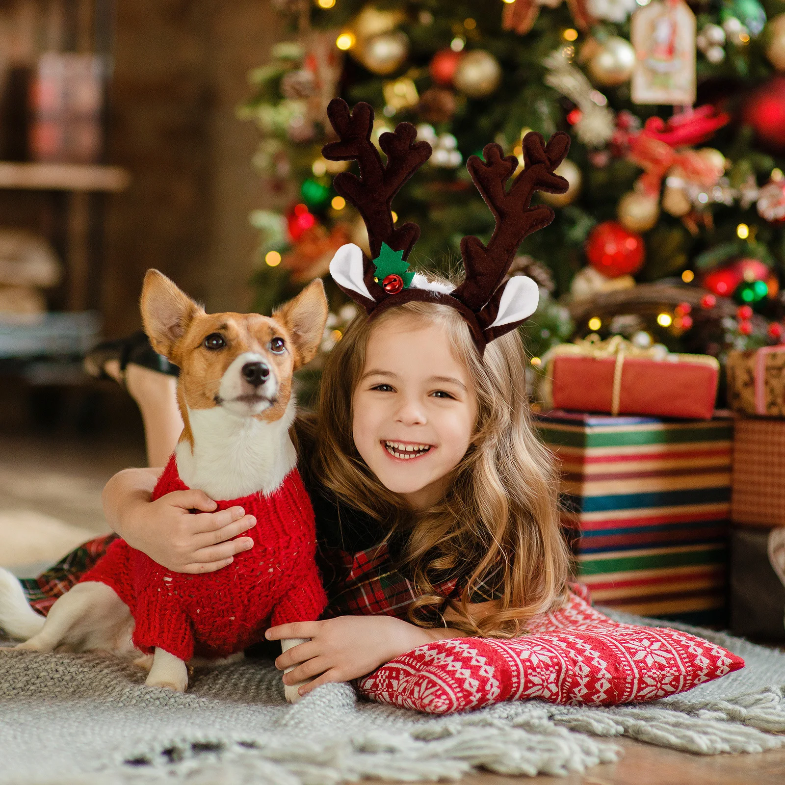 

3pcs Christmas Antlers Headband Party Headpiece Holiday Hair Decor Antlers Headdress Christmas Accessories For Women