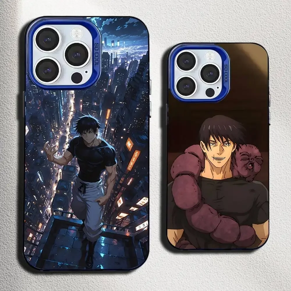 

TojiS Anime F-Fushiguro Phone Case For iPhone 16,15,14,13,12,11,Mini,Pro,SE,MAX Blue Matte Silicone Cover