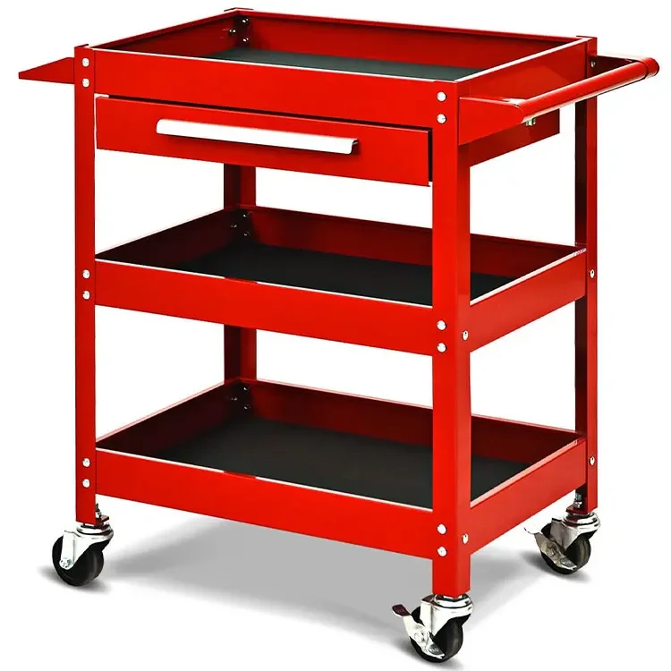 Huiyang High Quality Auto Repair Tool Cart 3 Shelf Tool Cart Car Detailing Trolley Detailing Cart