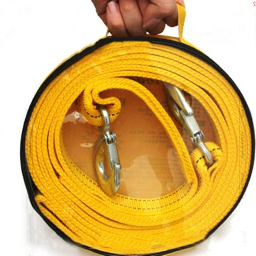 

2Pcs Car Tow Rope Heavy Duty Forged Iron Hooks Anti-Vibration Car Recovery Strap Nylon Sturdy Winch Rope Trailer
