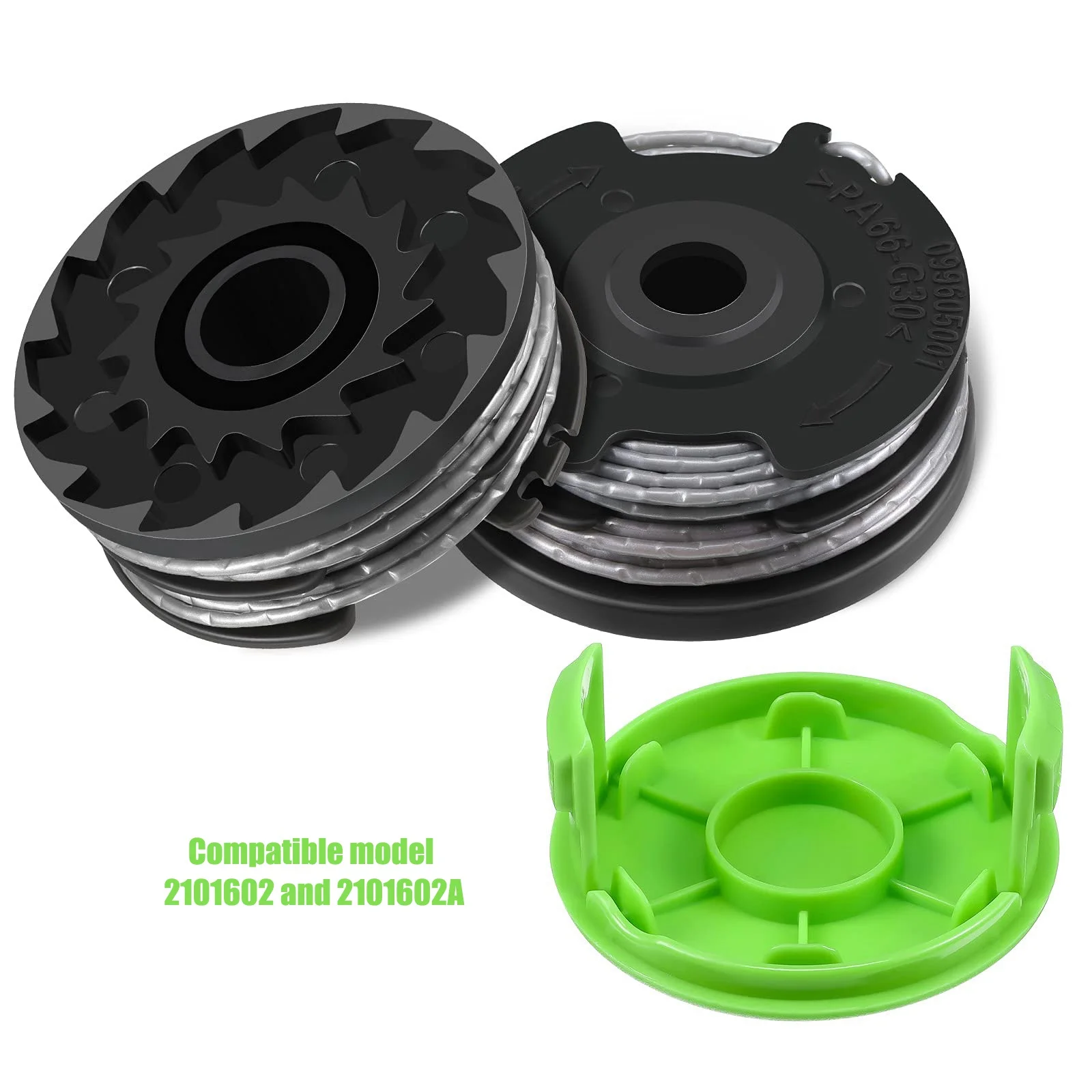 Imagem -03 - Linha Dupla String Trimmer Substituição Spool para Greenworks Weed Eater Spool Cap 2900718 20ft 0.065 Polegada