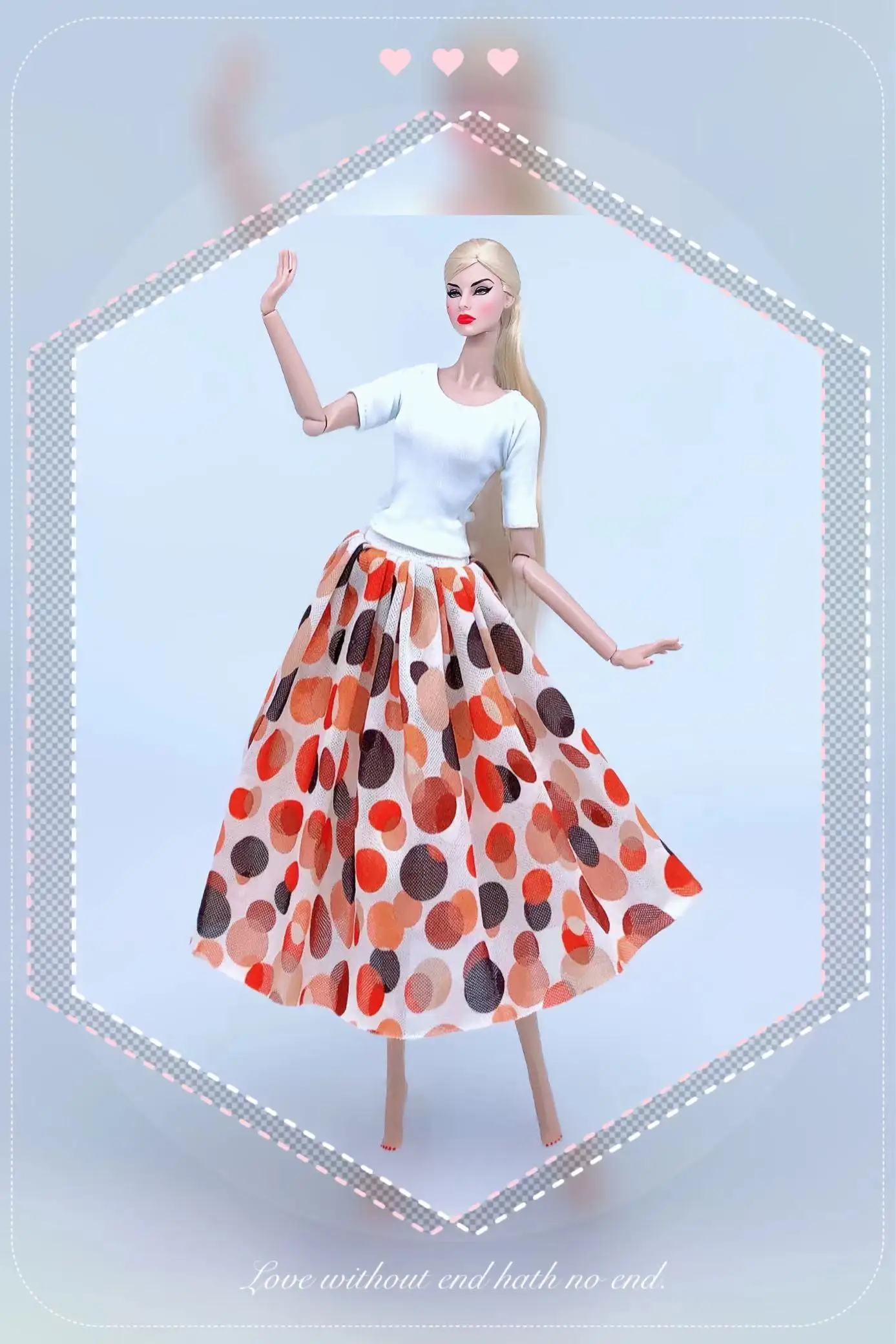 barbie short dress Genuine Barbie Short Dress w/ Pink Skirt & White Top w/ Black & Pink Polkadots