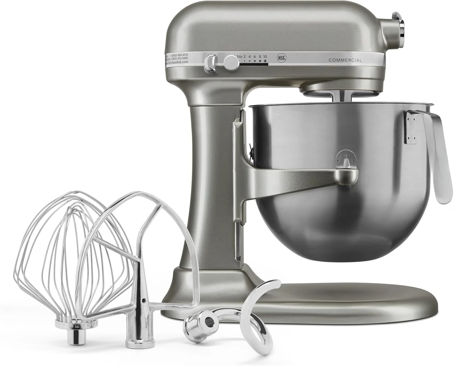 KSM8990CU 8-Quart Commercial Countertop Mixer, 10-Speed, Gear-Driven, Contour Silver