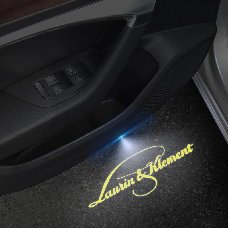 Projecteur LED sans fil avec Logo L & K pour porte de voiture, éclairage de bienvenue pour Skoda Octavia VRS kodiaqsuperbe Laurin & klent décor