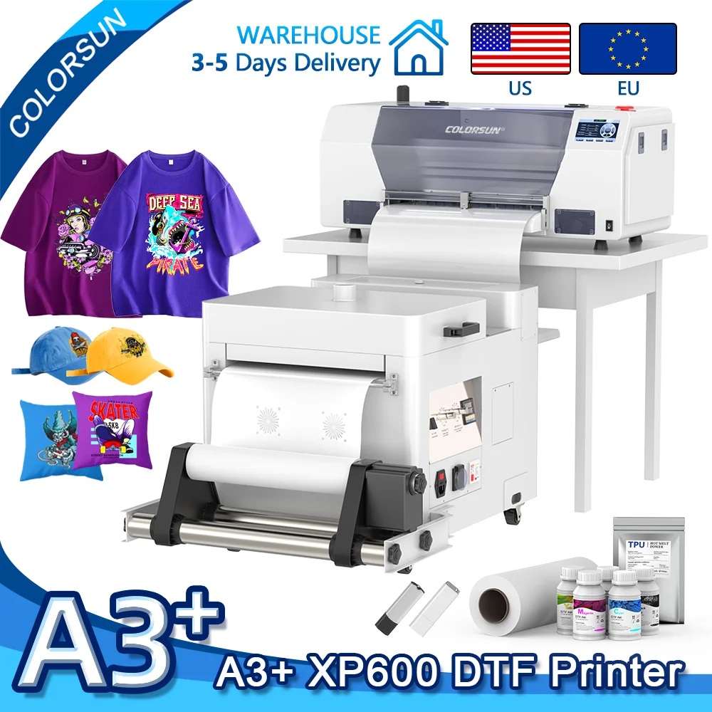 

Принтеры Colorsun A3 DTF для Epson XP600 Impresora A3 DTF Печатная машина Direct to Film Принтер A3 DTF для футболок с капюшоном