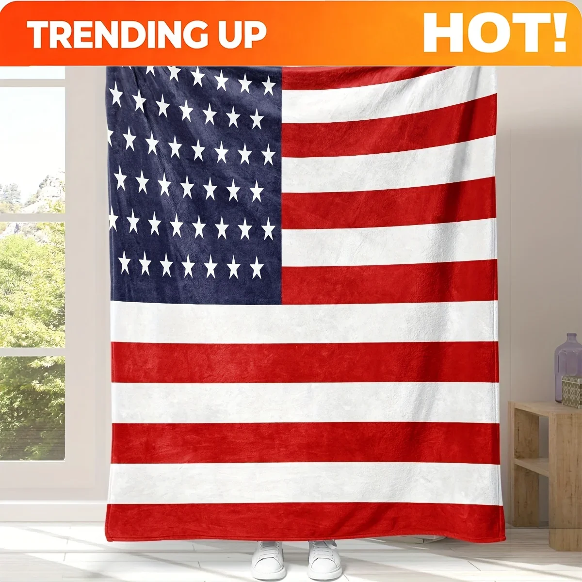Custom Red White Black Five-Star Blanket