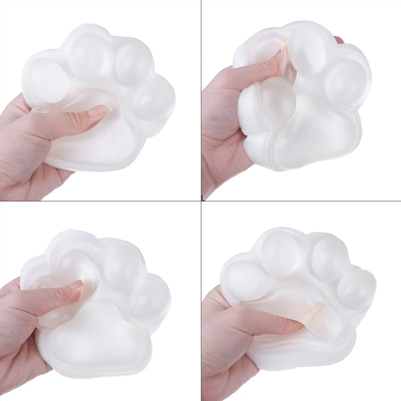 White Cat Claw Mini Cat Paw Pinch Toy Slow Rebound Transparent Cube Stress Relief Toy Squeeze Toy Gift For Kids