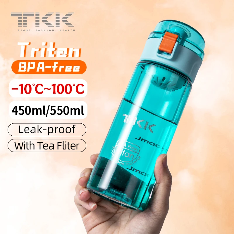 TKK 450ml/550ml Tritan Material Water Bottles BPA-Free Creative Fashion Water Bottle Outdoor Travel Cup Woman's Fitness Jugs