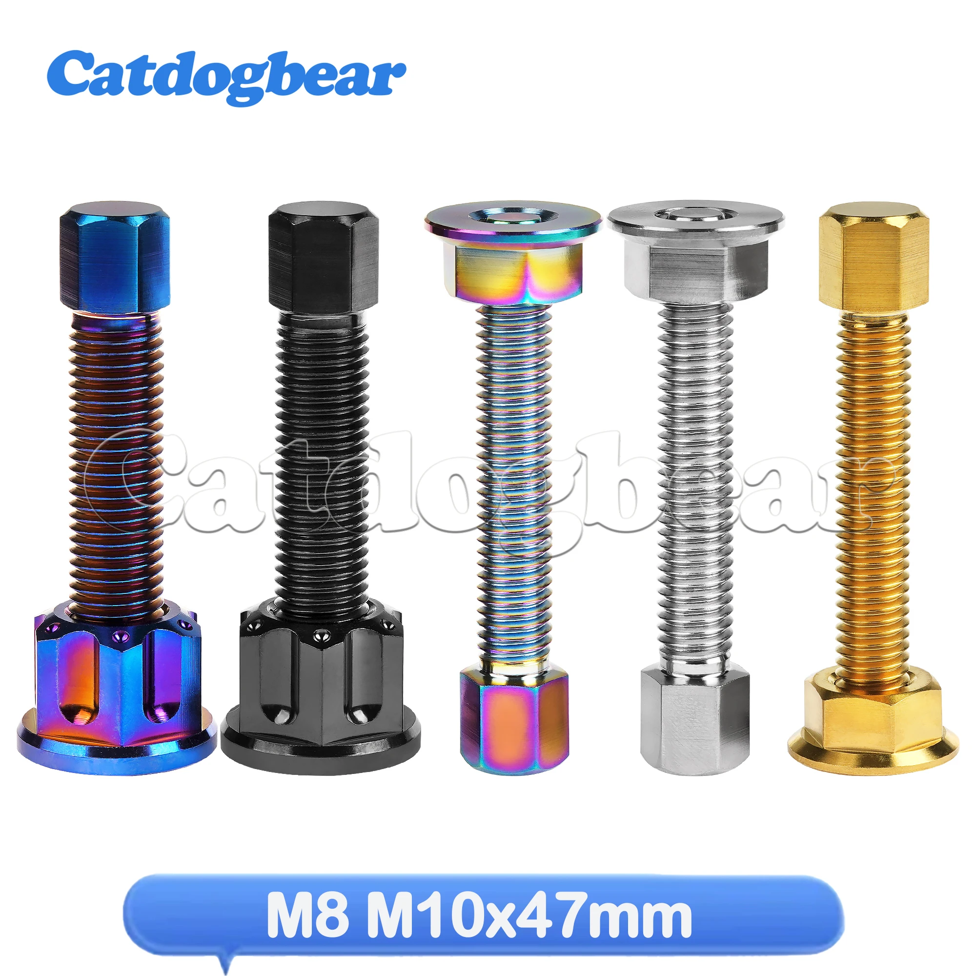 

Титановые болты Catdogbear M8/M10x47 мм, винты с шестигранной головкой, фланцевая гайка для регулятора слабины цепи мотоцикла