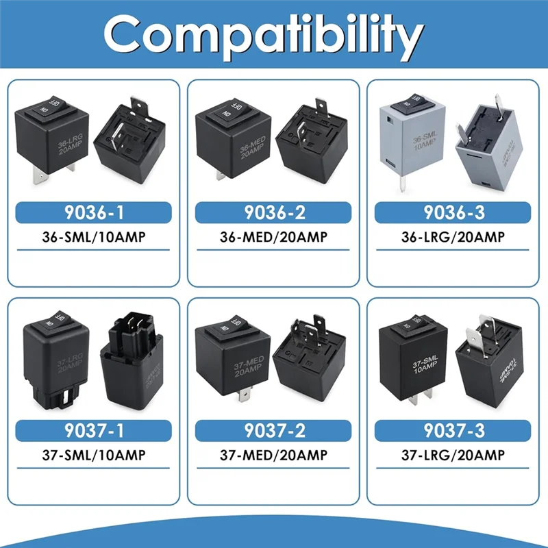 

9038 Relay Bypass Switch Kit, Replace 9036 9037, Relay Tester Diagnostic Scan Tool Relay Bypass Master Kit, 6-Pack