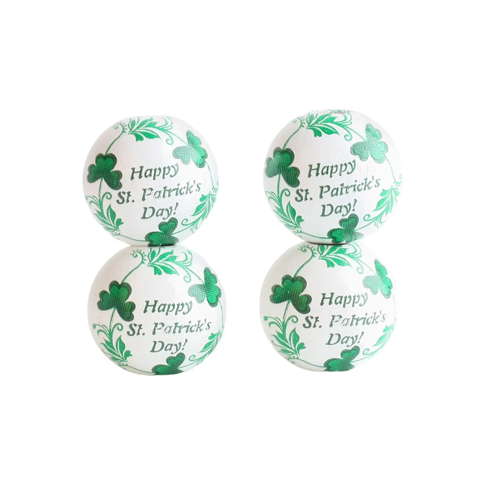 10Pcs Round Wood Beads Lots Ball Loose Bead Painted for DIY Macrame Pendants Necklace