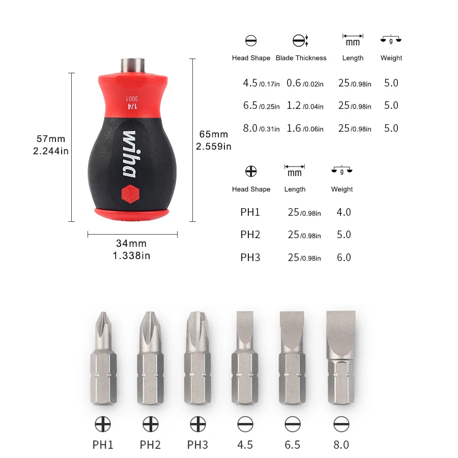 Imagem -02 - Wiha-shank Shank Screwdriver Grupo Fenda Phillips e Bits Torx No-slip Multifunction Bit Grupo 16 Pcs 90019c