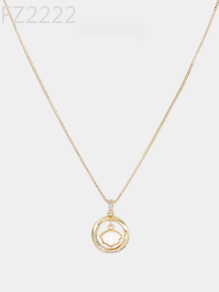 

French gold Mobius ring pendant necklace women's light luxury niche collarbone chain high-end accessories