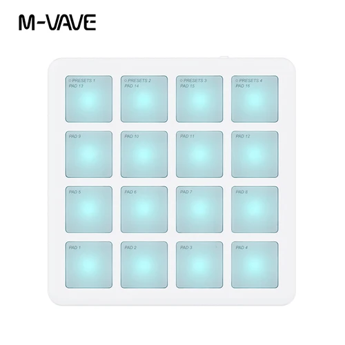 Imagen 2 del producto M-VAVE SMC PAD Pad de bolsillo controlador MIDI inalámbrico portátil 16 almohadillas teclado de percusión adecuado herramientas de interfaz de USB-C