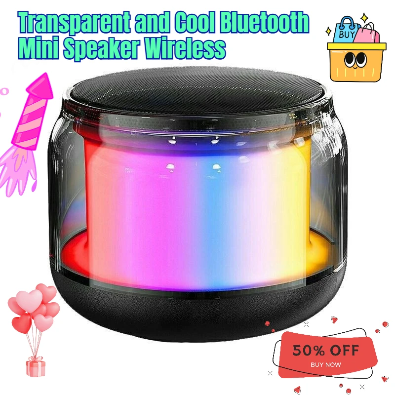 

Transparent and Cool Bluetooth Mini Speaker Wireless Portable Mini Speaker for Home and Outdoor Use