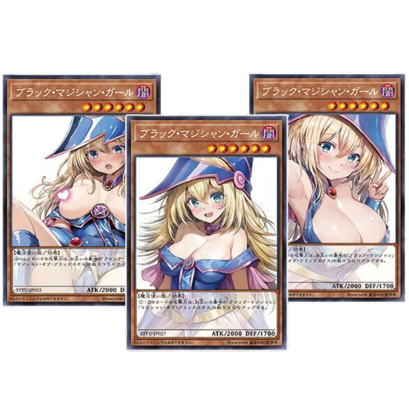 

ACG Yugioh Cards Staryume Black Magician Girl Anime Game Characters Collection Color Flash Cards Off Screen Series DIY Toy Gift