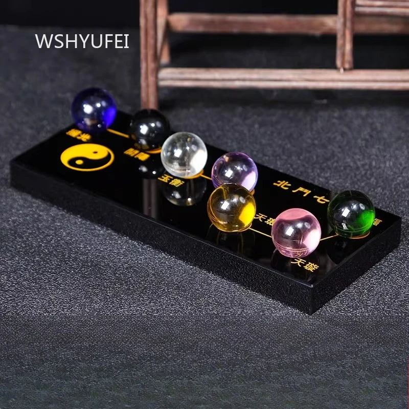 

Beidou Seven Star Array Ornament Colorful Crystal Ball Decorative Ornament Office Wealth Gathering Decoration Figurines