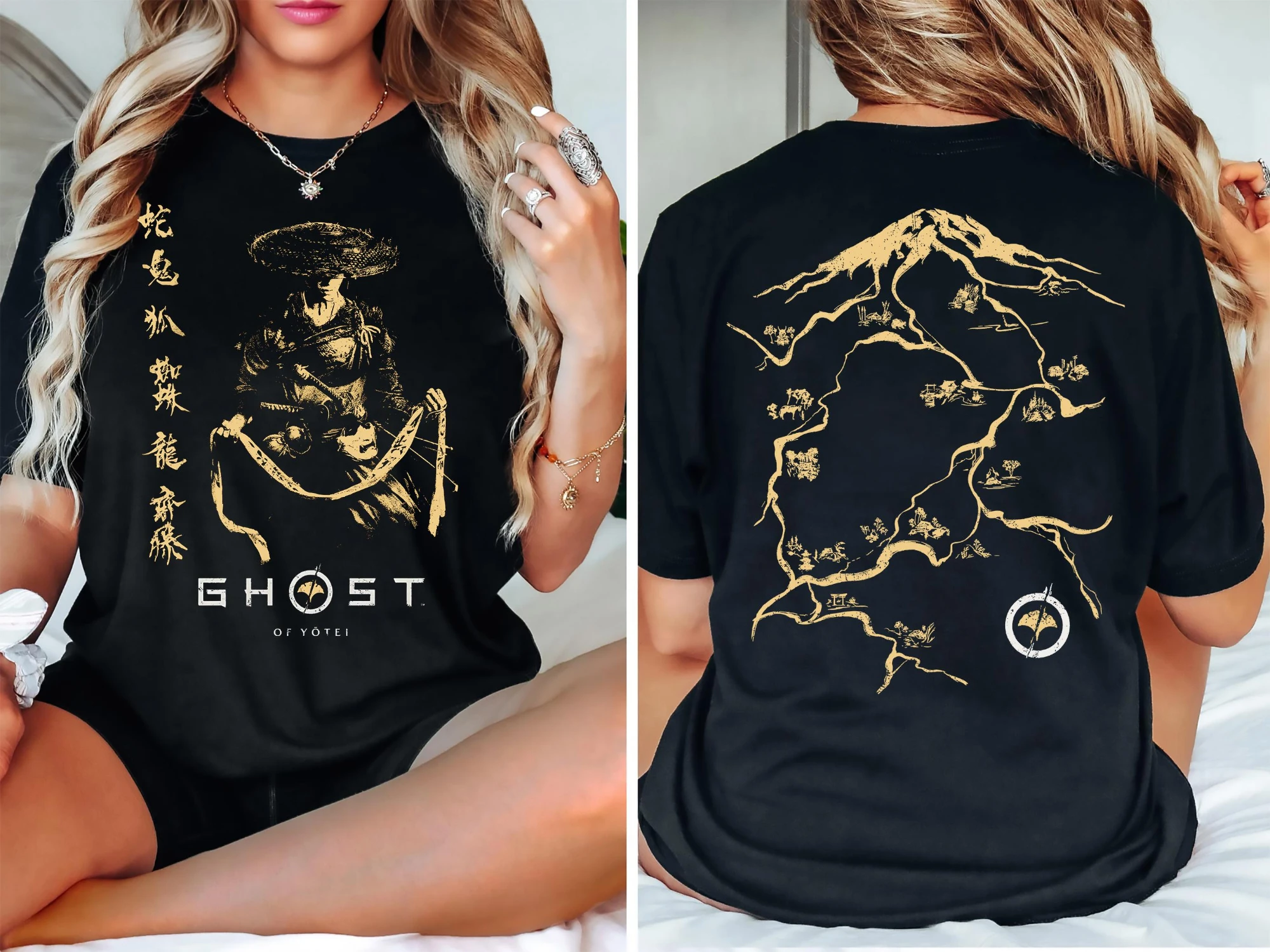 Ghost of Yotei Printed T-shirt for Women's Spring/Summer Fashion Trend Pure Cotton Top Neutral Short Sleeve T-shirt