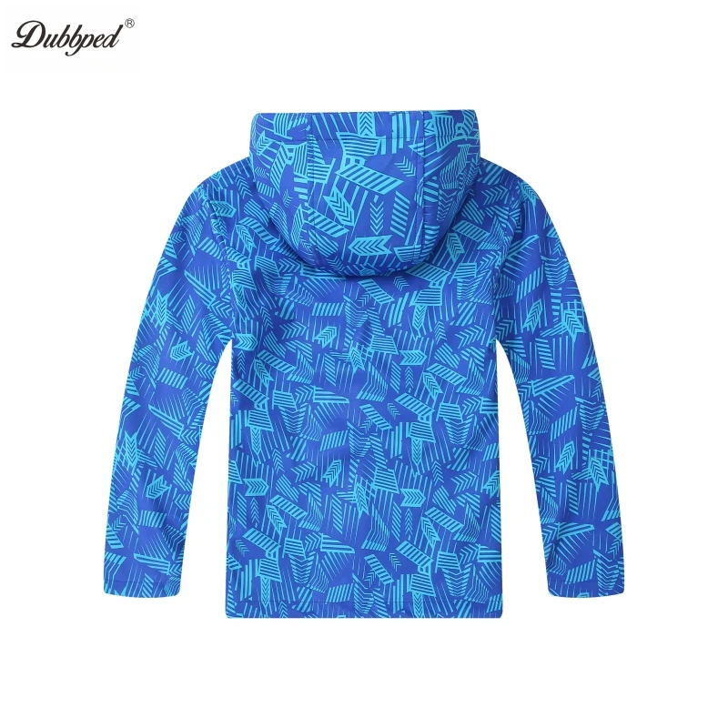 Dubbped Boys Camouflage Rain Jackets with Removable Hood Lightweight Waterproof Windbreakers Raincoats