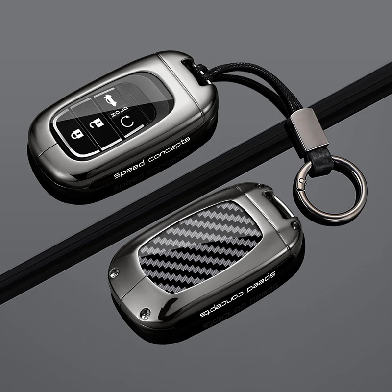

Zinc Alloy Carbon Fiber Car Key Case Cover For Honda Civic 11th Accord CR-V HR-V Pilot Vezel ZR-V 2023-2025 Keychain Accessories
