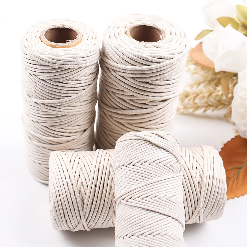 Cordon rond en coton ciré de 50 mètres, 1mm 2mm 2.5mm, macramé, artisanat, collier, Bracelets, corde pour la fabrication de bijoux