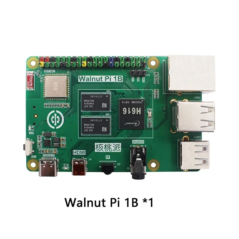 Walnut Pi 1B Allwinner H616 4/2/1GB RAM WiFi BT Linux Development Board Python Programming Allwinner Raspberry Pi Replacement