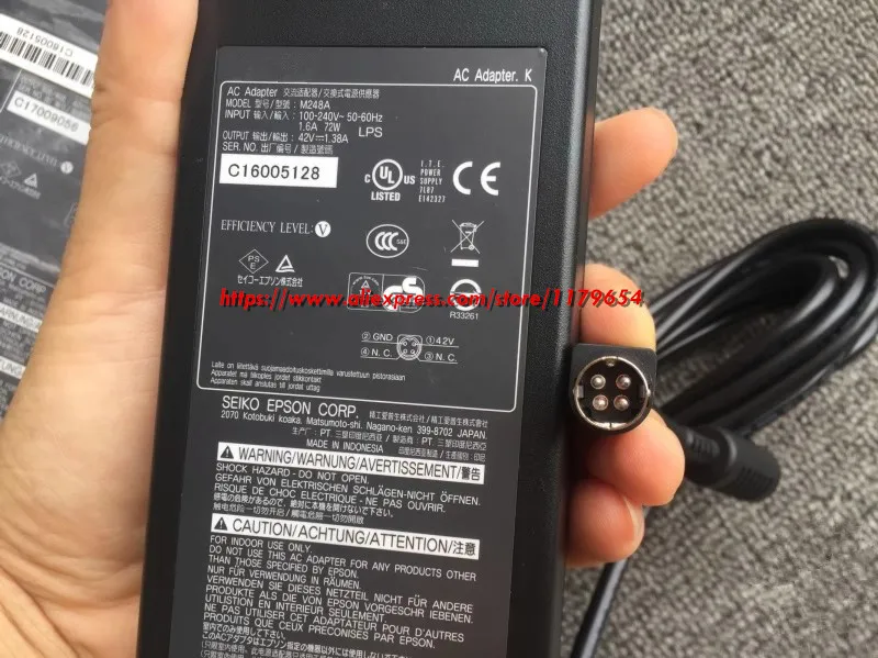 オリジナル-42v-138a-58-ワット-4pin-m248a-ac-アダプタ充電器エプソンスキャナ-tm-c3520-c3400-c3500-m832-プリンタ電源アダプタ