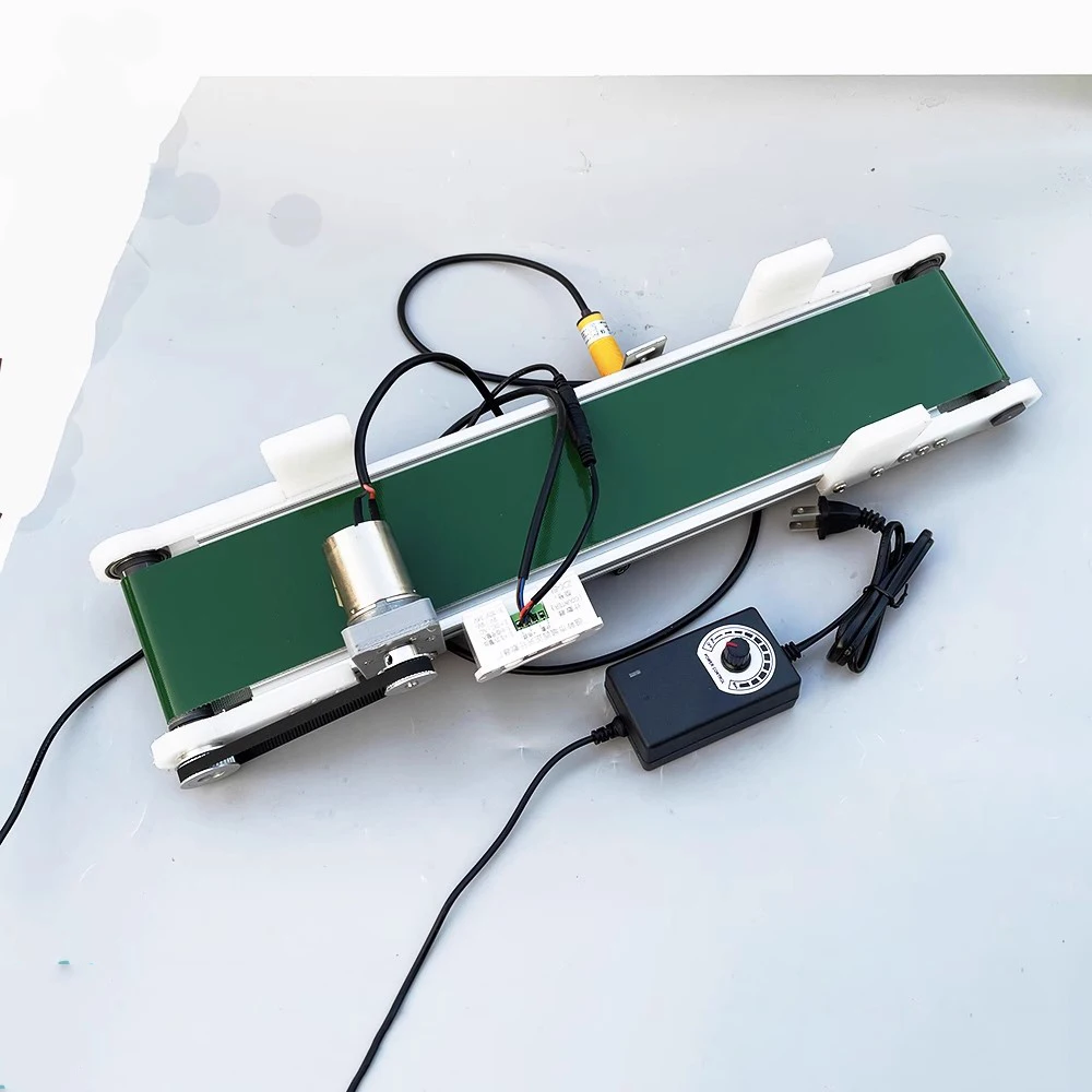 Small Desktop Conveyor Belt With Photoelectric Counter Mini Production Line Conveyor Auto Frictional Force Experiment Device