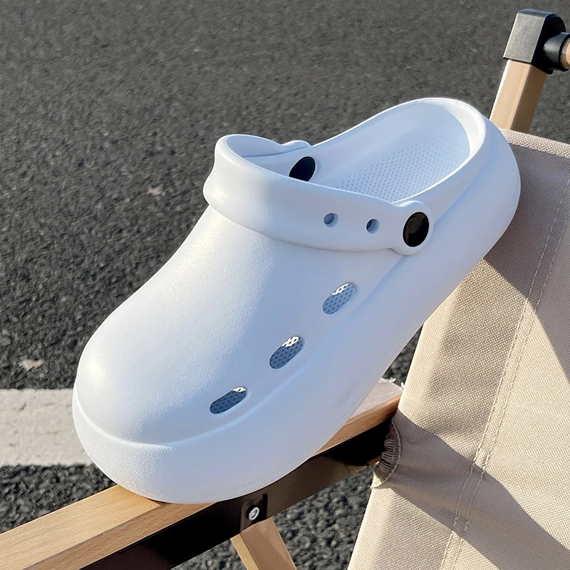 ZUOFU Damen Sommer Clogs mit geschlossener Zehenpartie, rutschfeste dicke Plateau-Freizeitschuhe für drinnen, draußen, Zuhause, Strand und den täglichen Gebrauch. – Detail 3