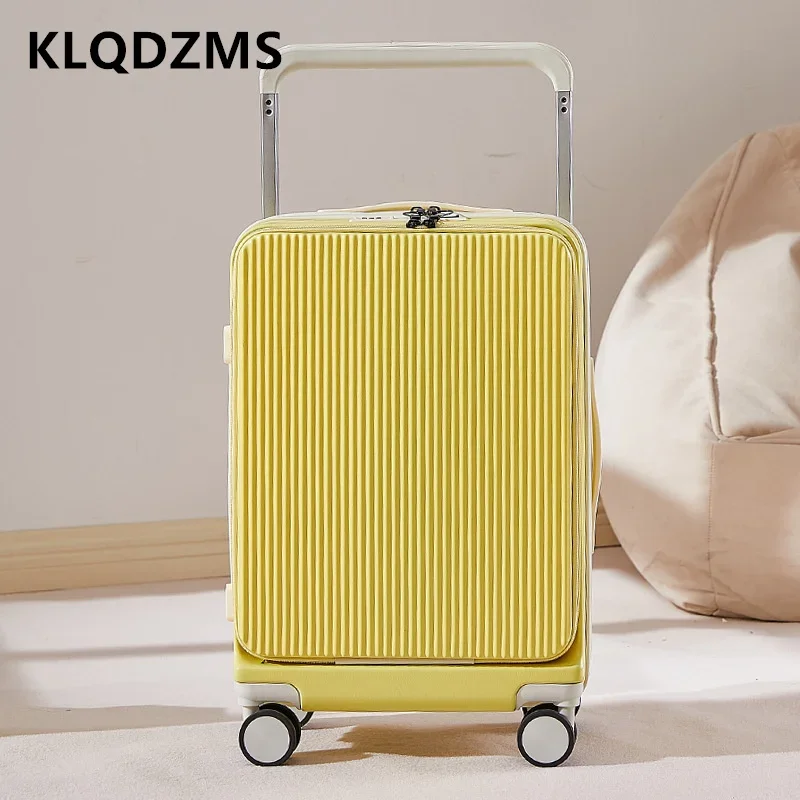 KLQDZMS Luggage Travel Bag 22“24”26 Inch Front Opening Trolley 20 “PC Laptop Boarding Case USB Charging Multi-function Suitcase